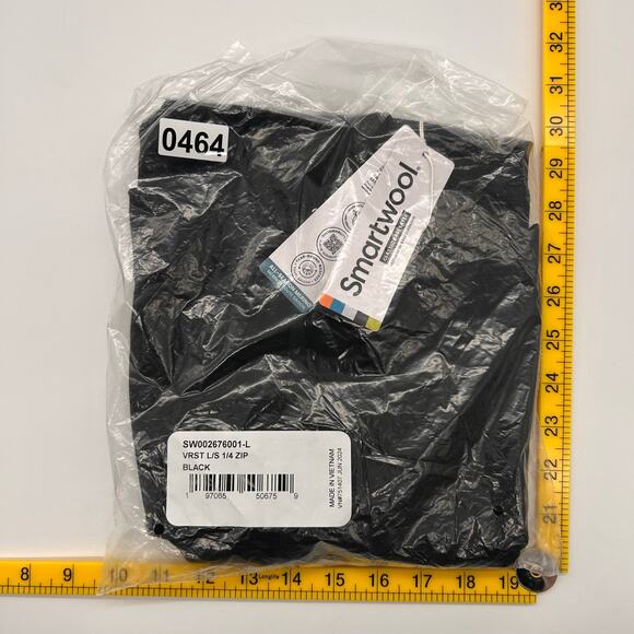 VRST X Smartwool Long Sleeve 1/4 Zip Men L Black Gray Merino Wool Stretchy Shirt - Picture 12 of 12